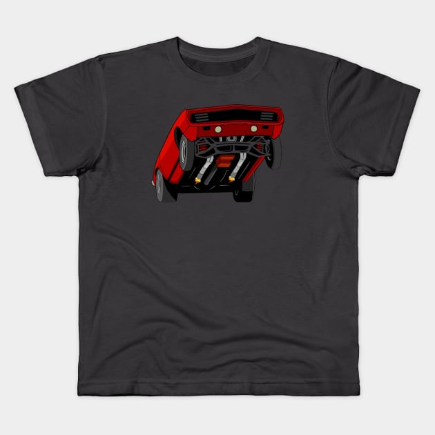 Red 1969 drag car Kids T-Shirt by Ugga Dugga Designs